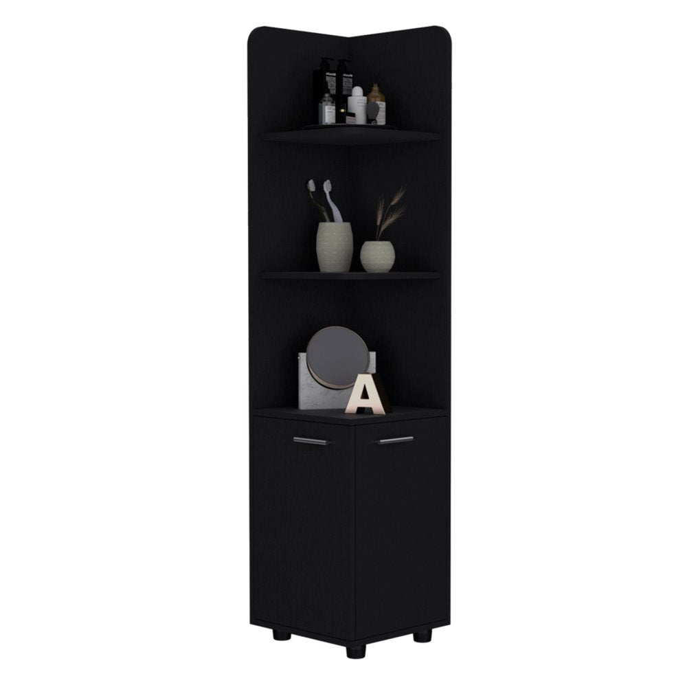 15" Black Wood Freestanding Bathroom Vanity