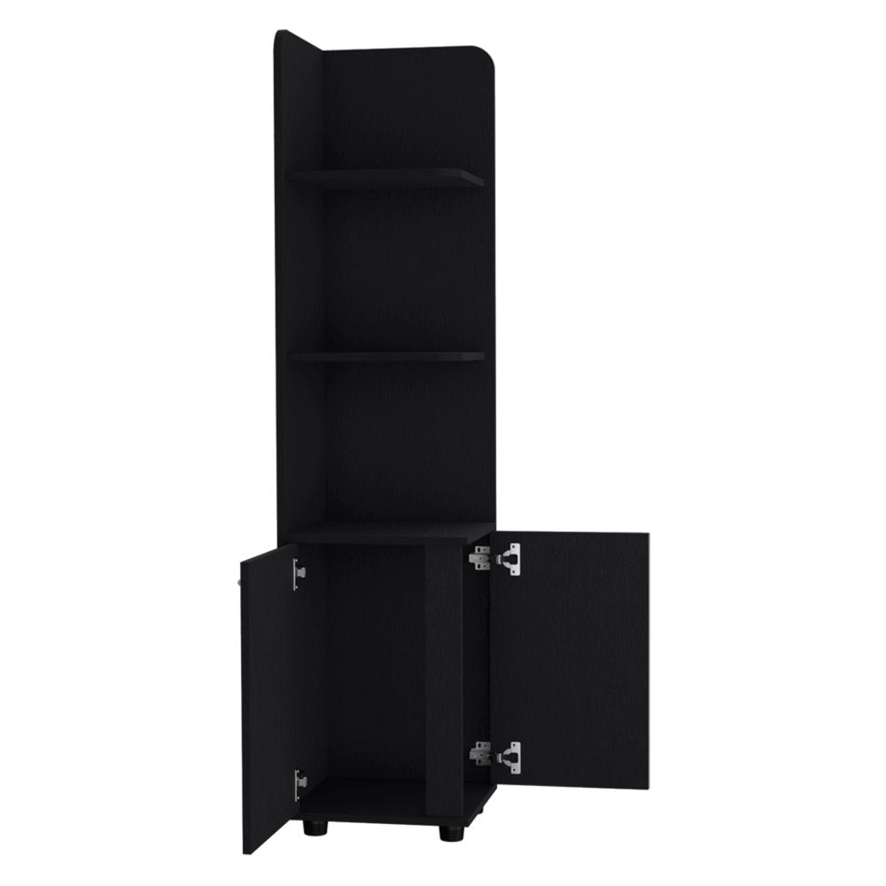 15" Black Wood Freestanding Bathroom Vanity