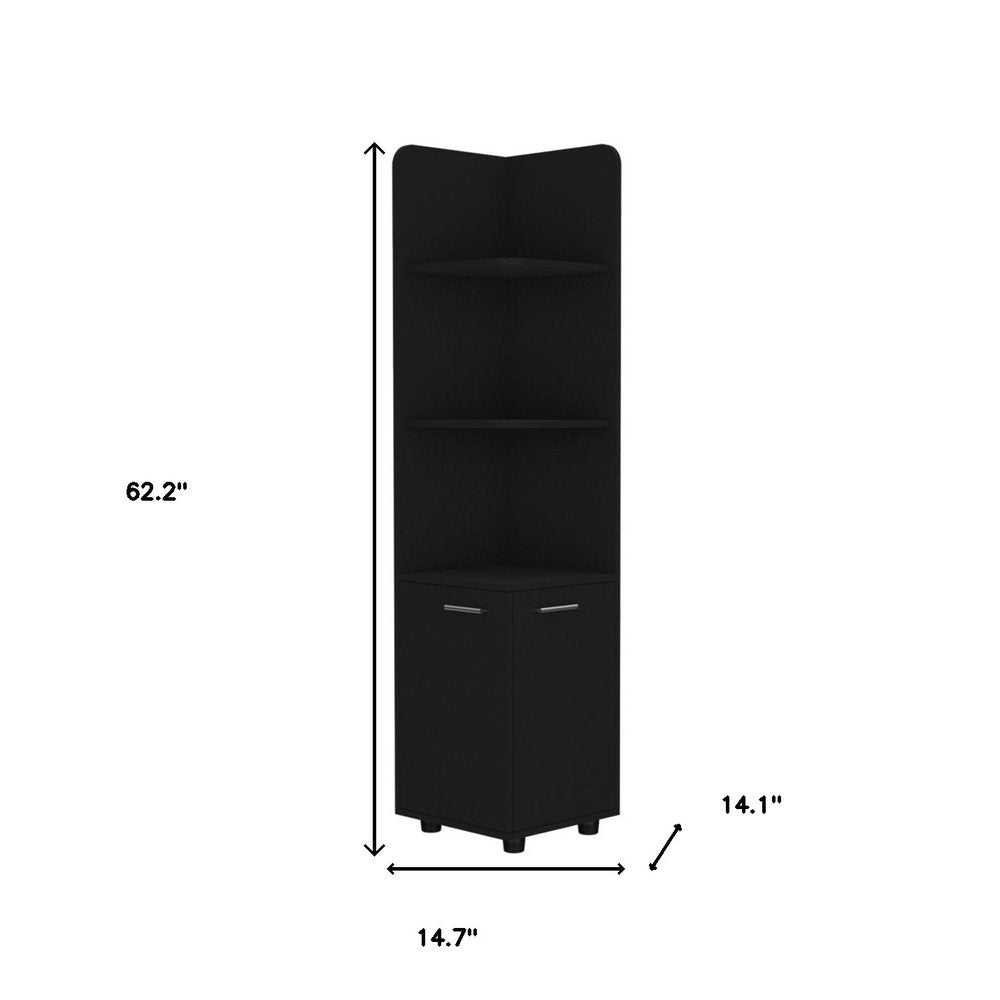 15" Black Wood Freestanding Bathroom Vanity