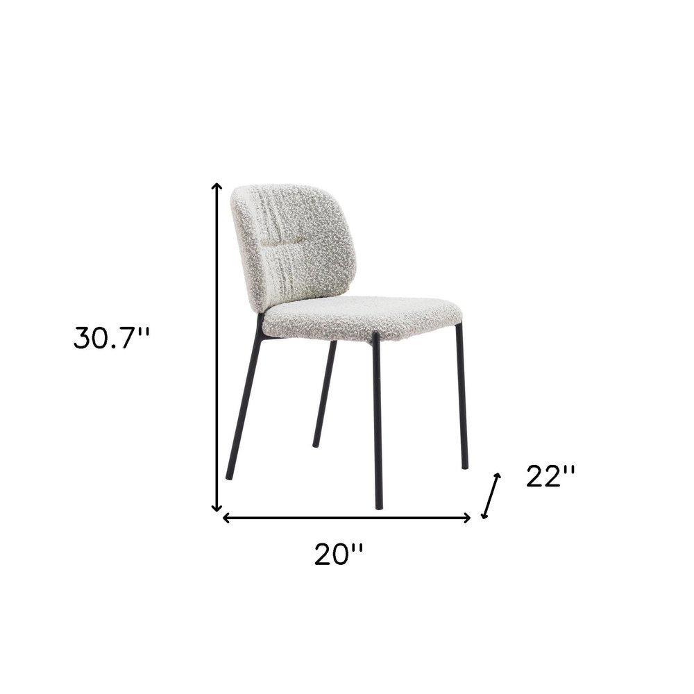 Set of Two Gray and Black Upholstery Dining Side Chairs