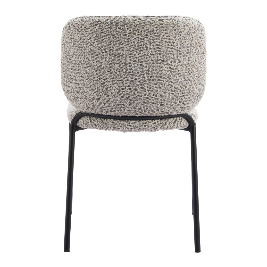 Set of Two Gray And Black Fabric And Wood And Steel Dining Side Chairs