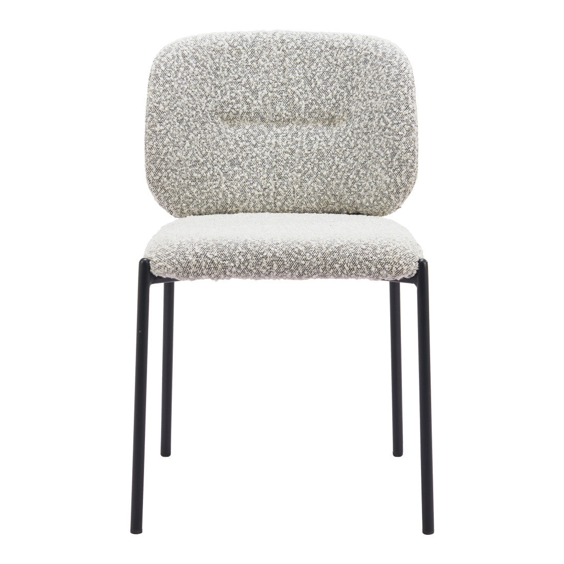Set of Two Gray And Black Fabric And Wood And Steel Dining Side Chairs