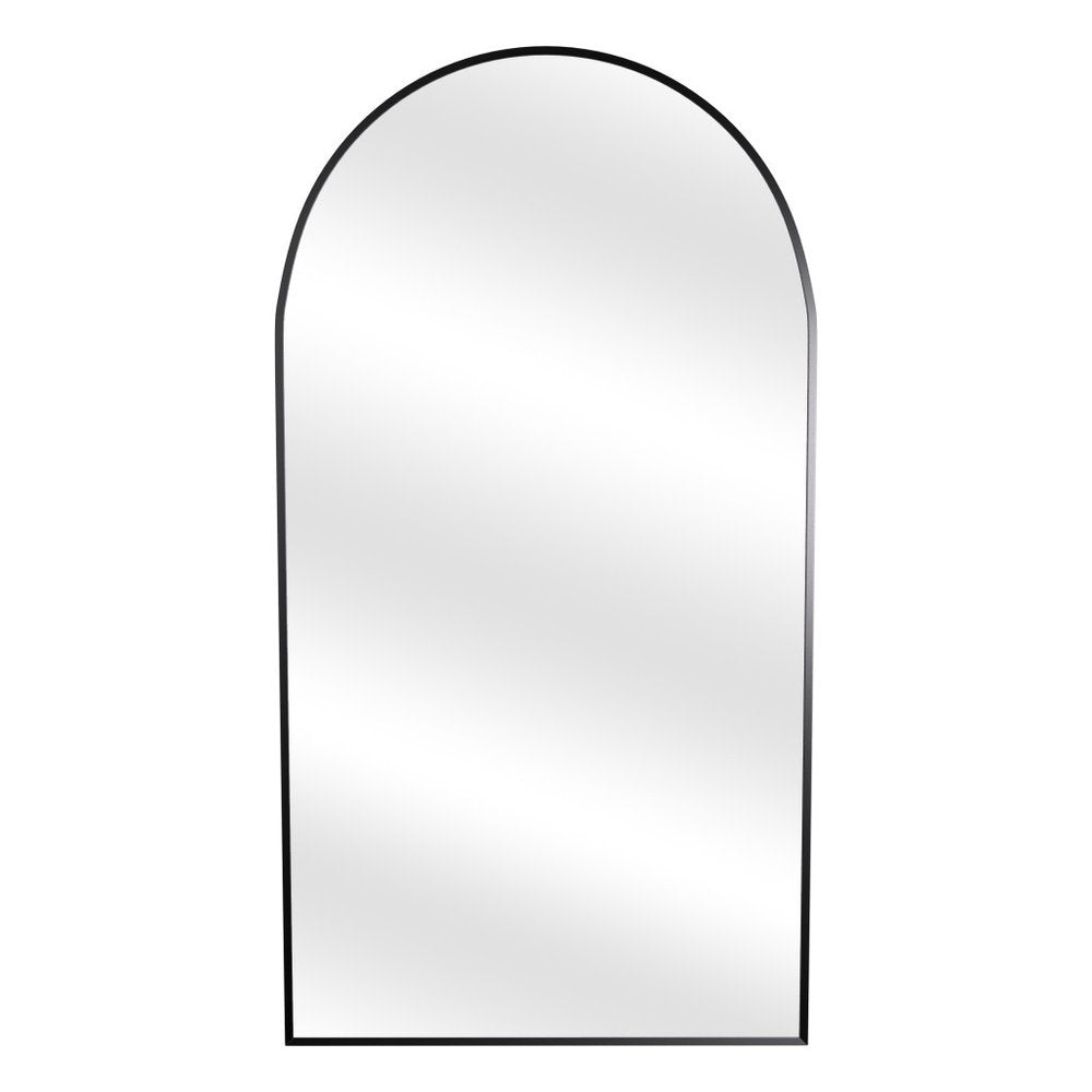 71" Black Metal Arch Freestanding Framed Full Length Mirror