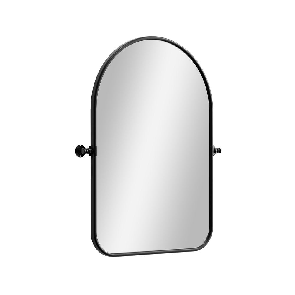 32" Black Iron Arch Tilting Framed Bathroom Vanity Mirror