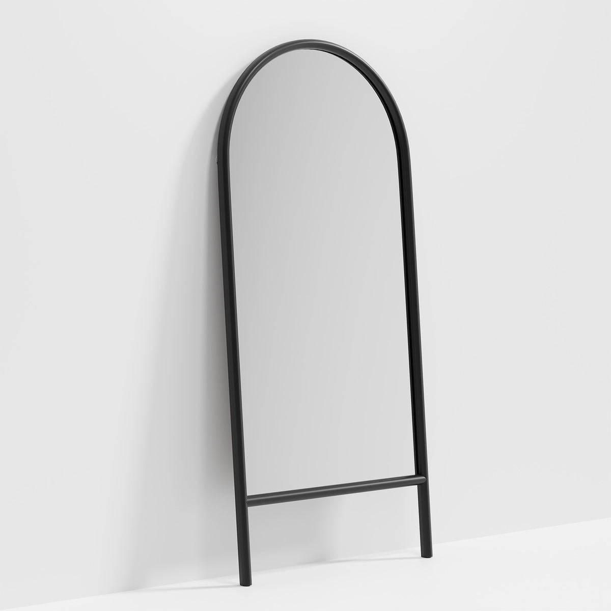 71" Black Solid Wood Arch Freestanding Framed Full Length Mirror