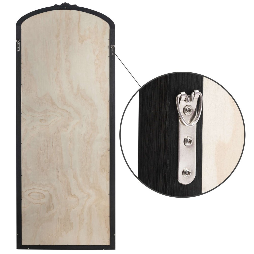 67" Black Solid Wood Framed Full Length Mirror