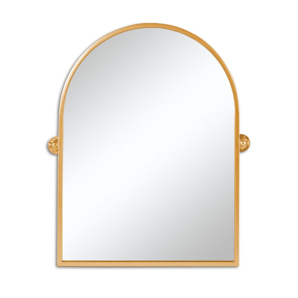 36" Gold Metal Arch Tilting Framed Accent Mirror