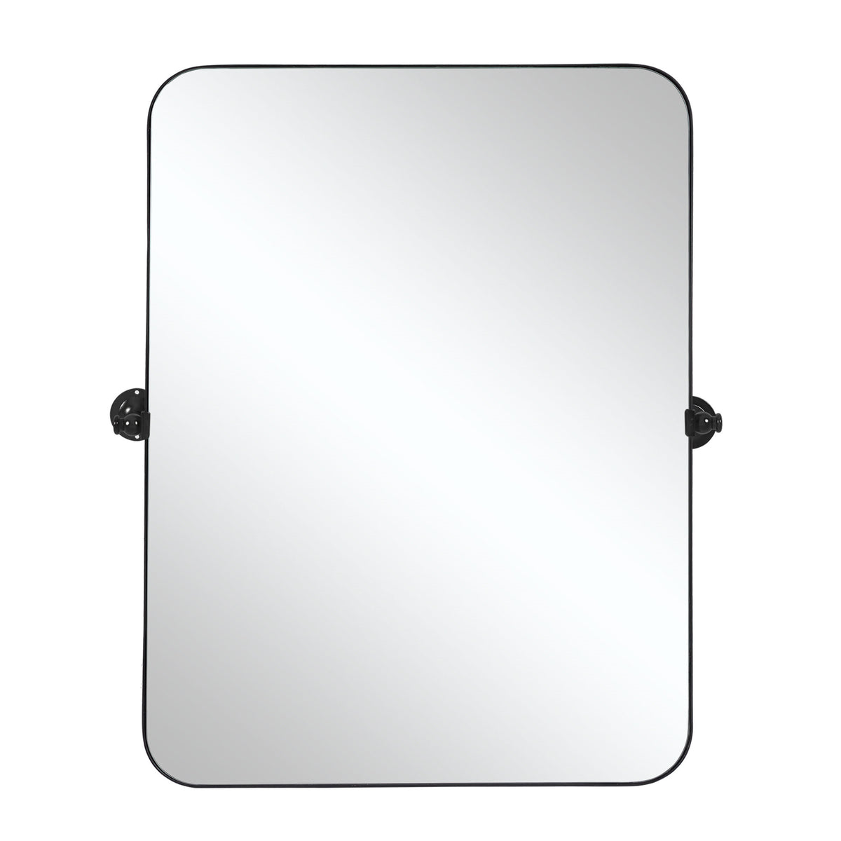 36" Black Metal Tilting Framed Accent Mirror