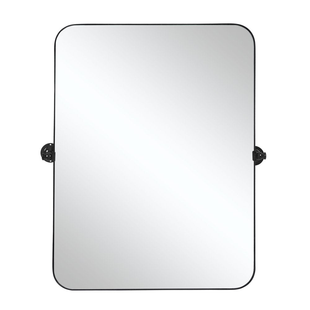 36" Black Metal Tilting Framed Accent Mirror