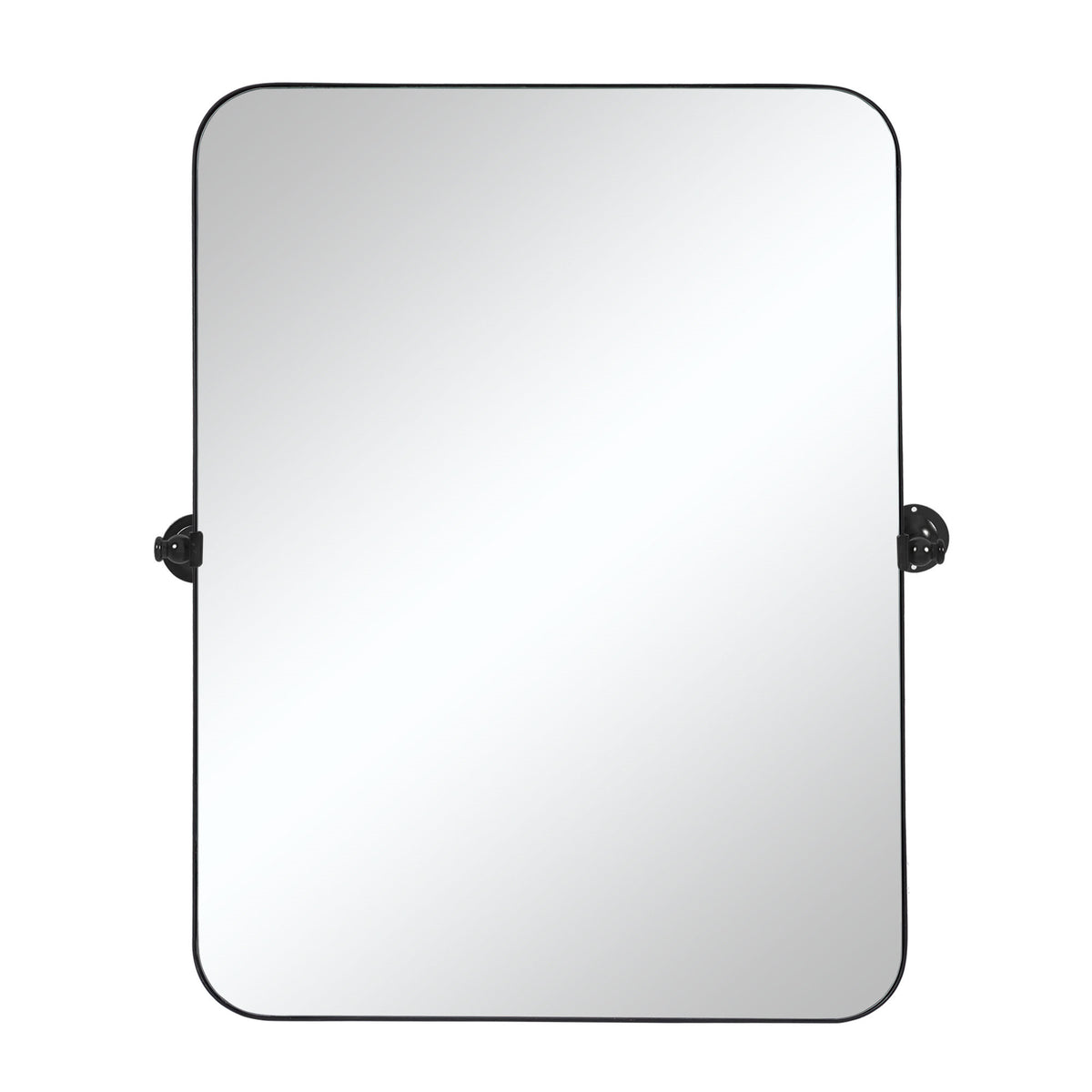 36" Black Metal Tilting Framed Accent Mirror