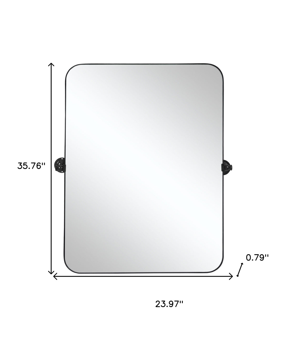 36" Black Metal Tilting Framed Accent Mirror