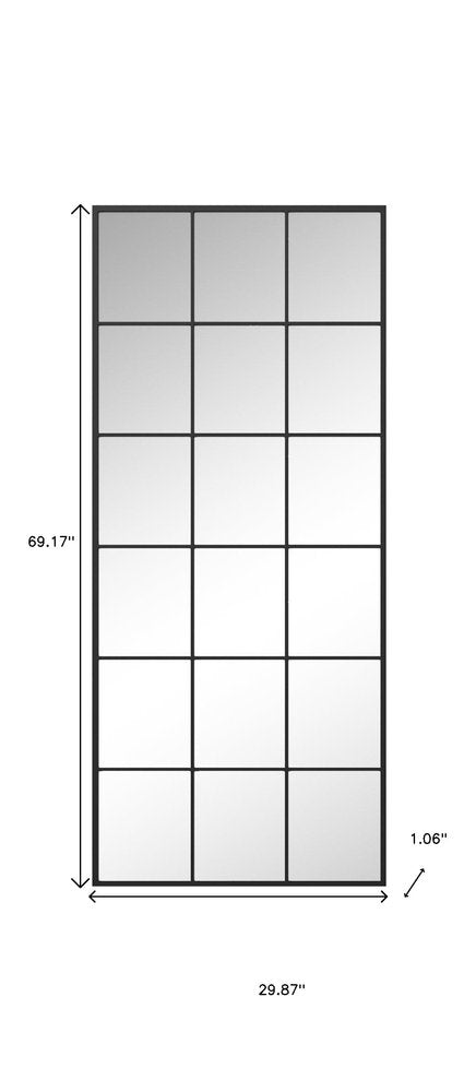 69" Black Metal Framed Full Length Mirror