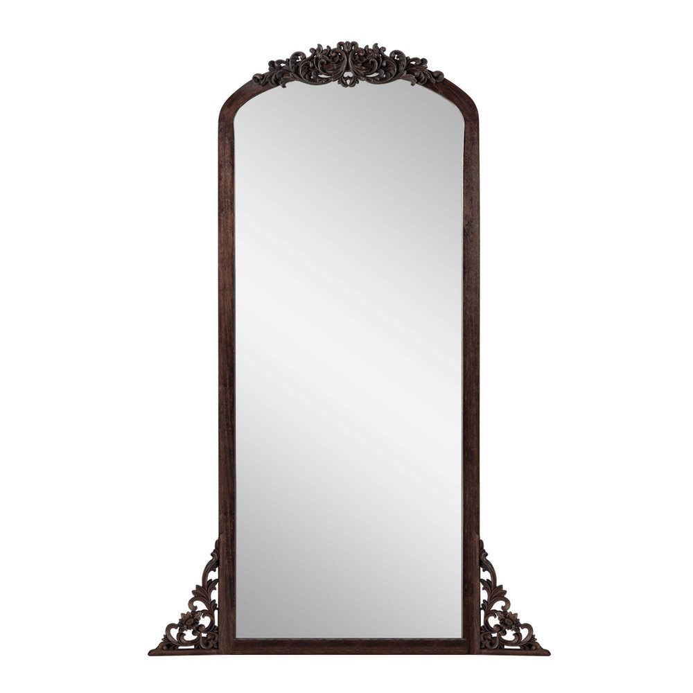 64" Brown Solid Wood Framed Full Length Mirror