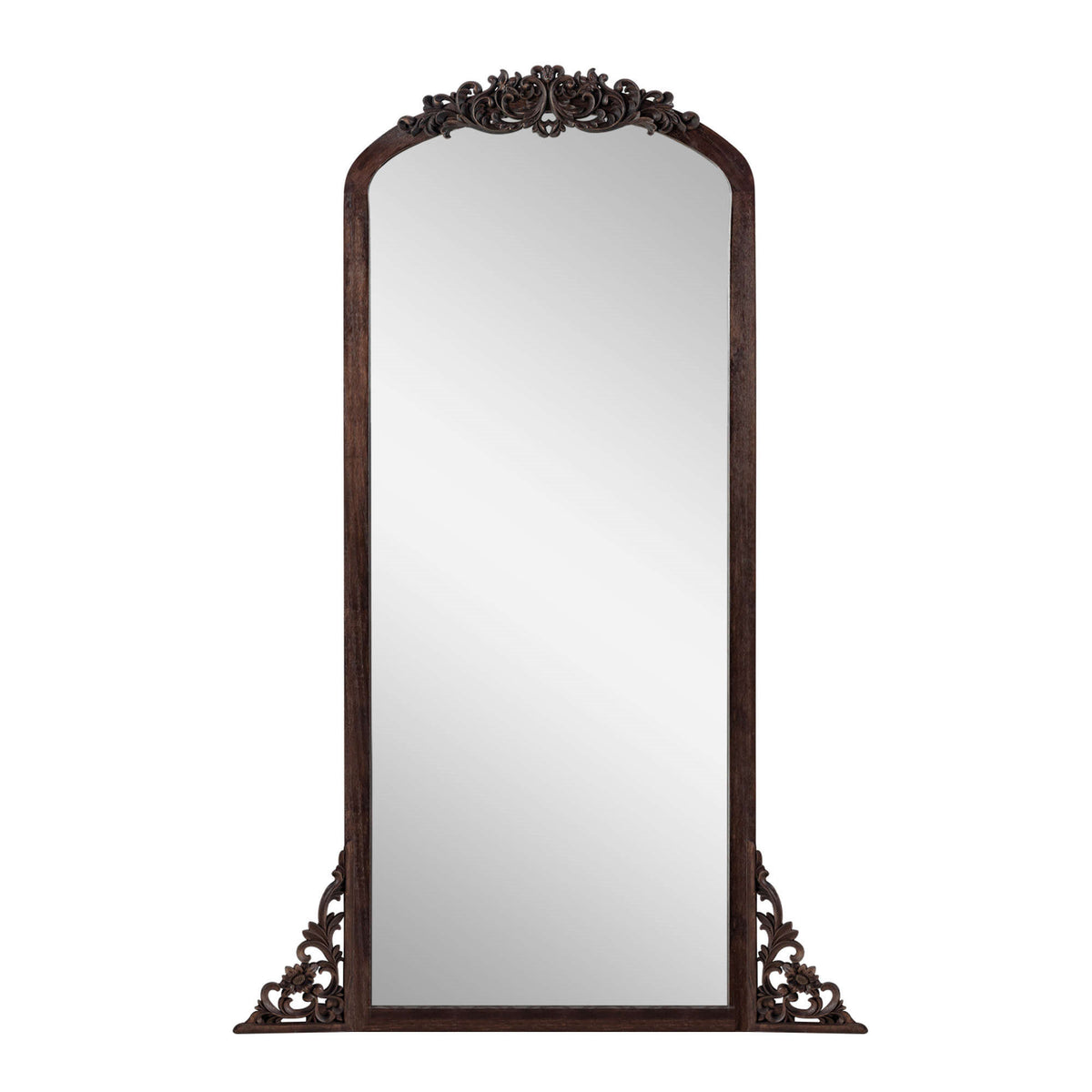 64" Brown Solid Wood Framed Full Length Mirror