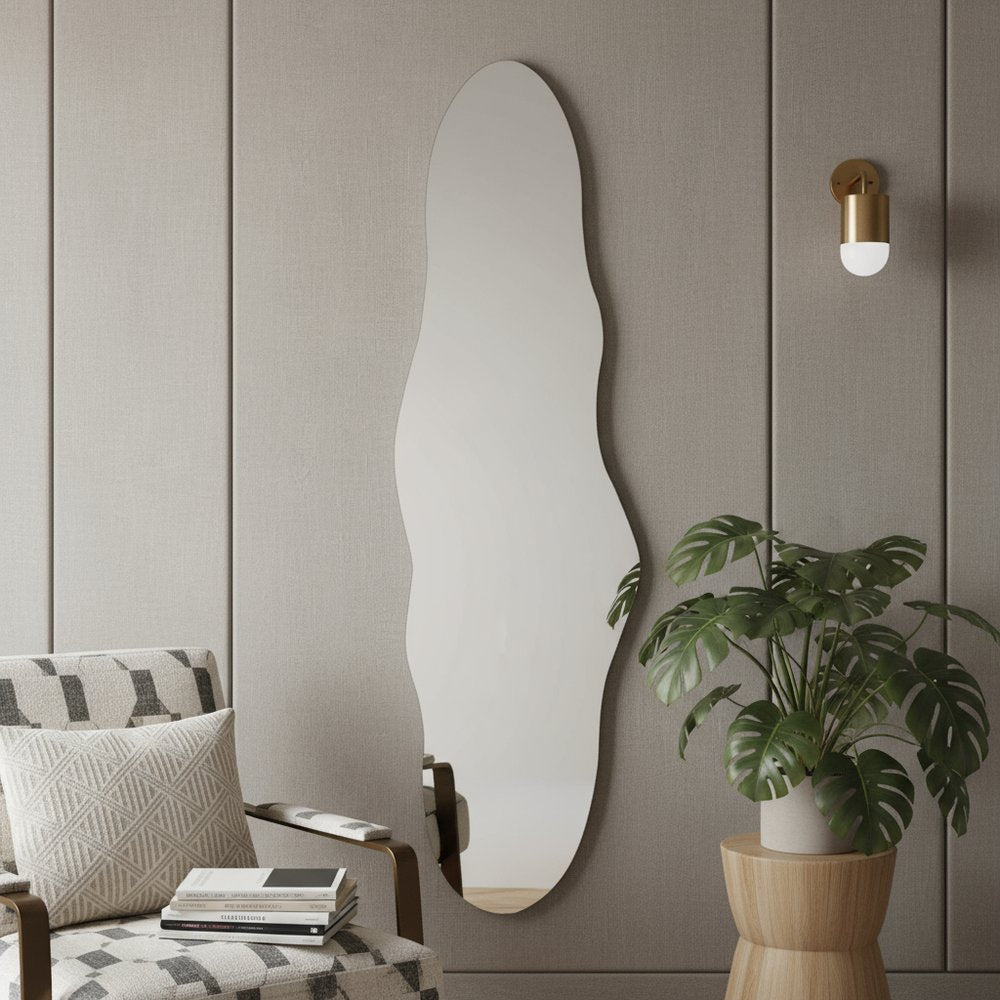 59" Clear Abstract Frameless Accent Mirror