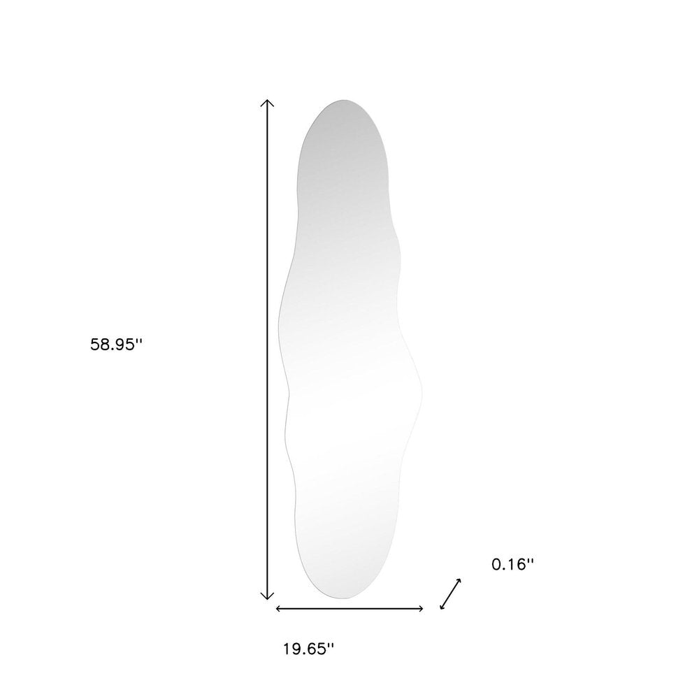 59" Clear Abstract Frameless Accent Mirror