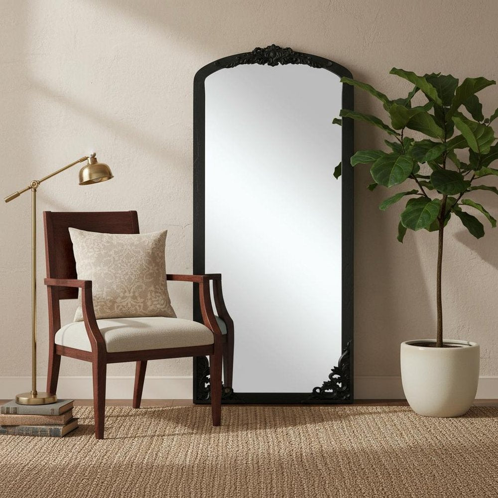 69" Black Solid Wood Framed Full Length Mirror