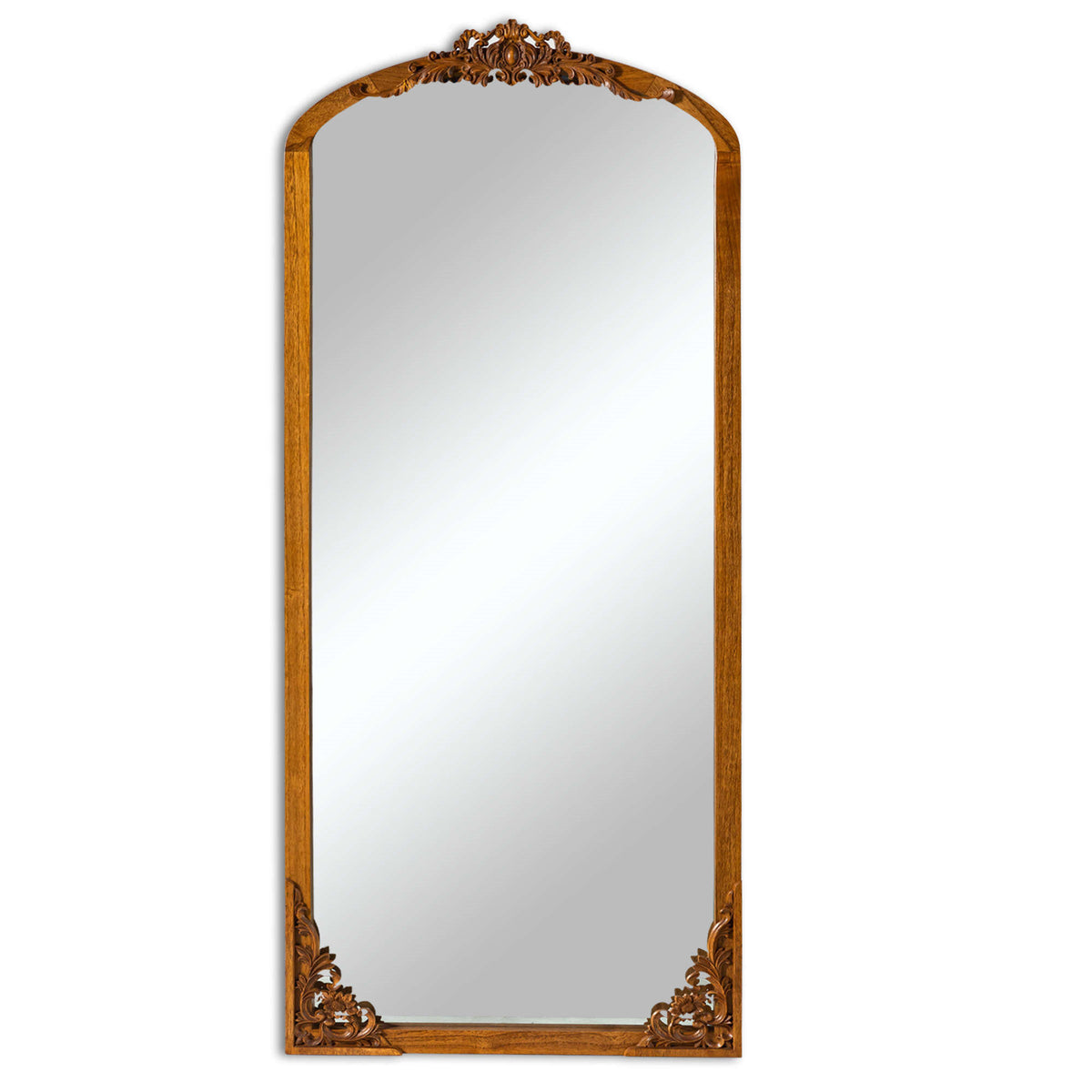 69" Brown Solid Wood Framed Full Length Mirror
