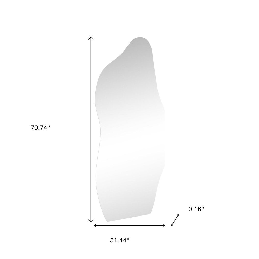 71" Clear Abstract Frameless Accent Mirror