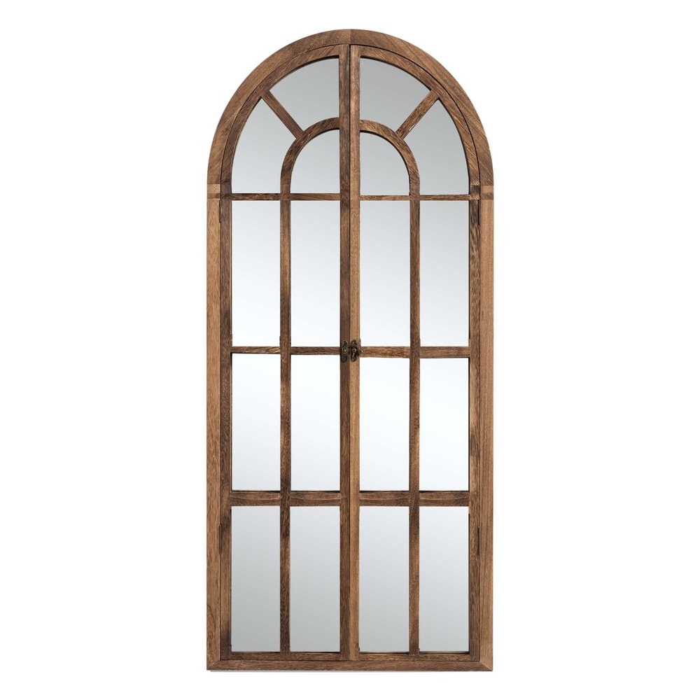 71" Brown Solid Wood Arch Framed Full Length Mirror