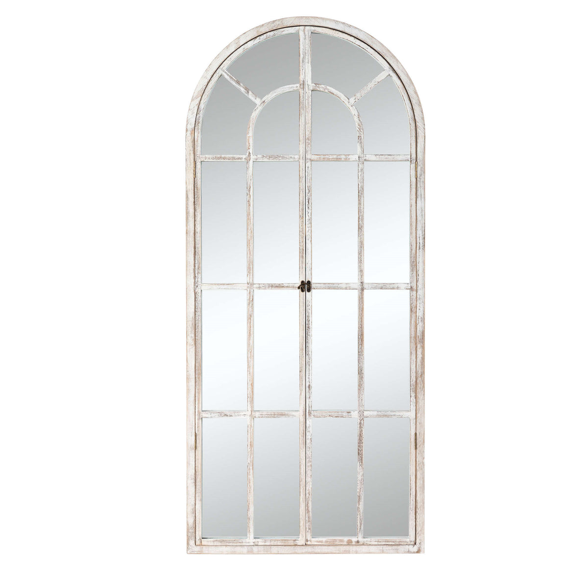 71" White Solid Wood Arch Framed Full Length Mirror
