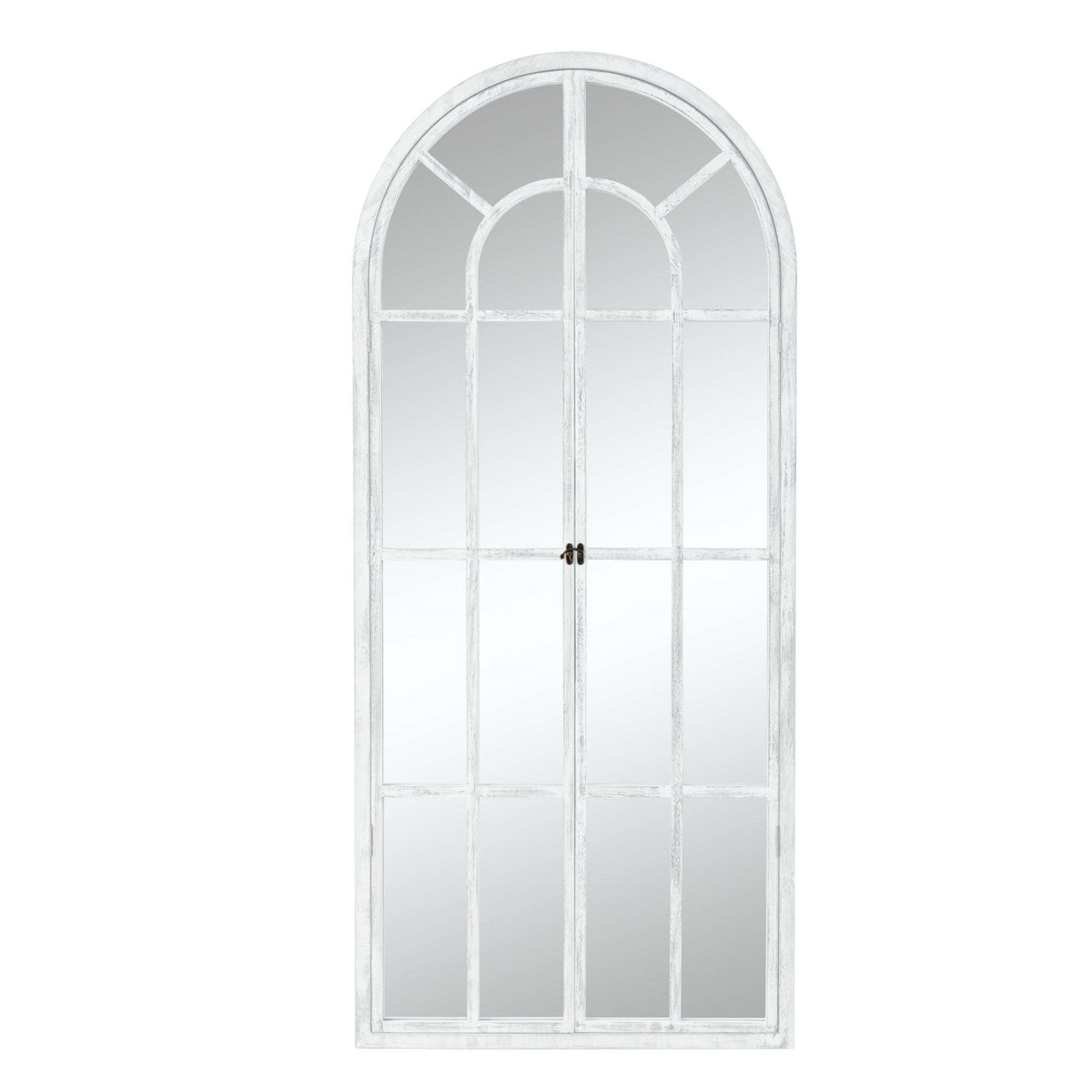 71" White Solid Wood Arch Framed Full Length Mirror