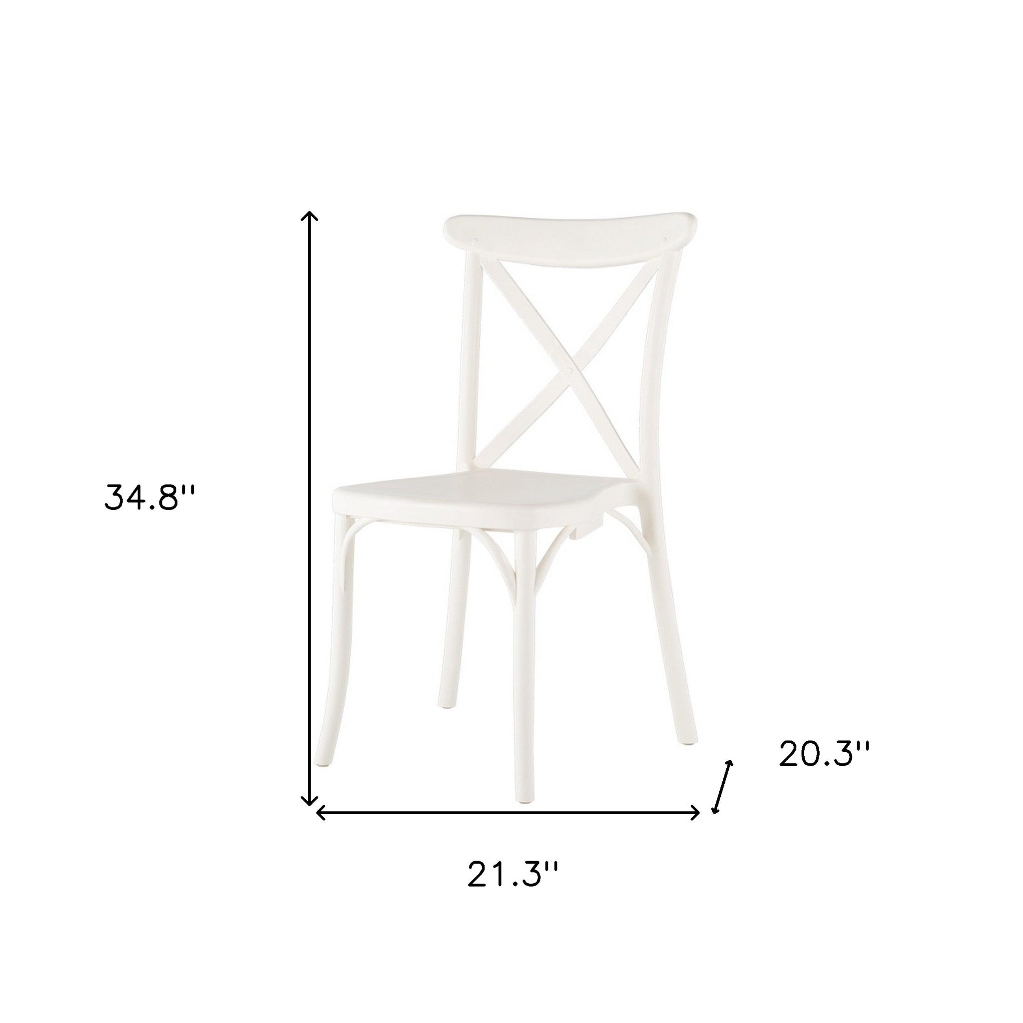 Set of Two White Heavy Duty Plastic Outdoor Stacking Dining Chairs
