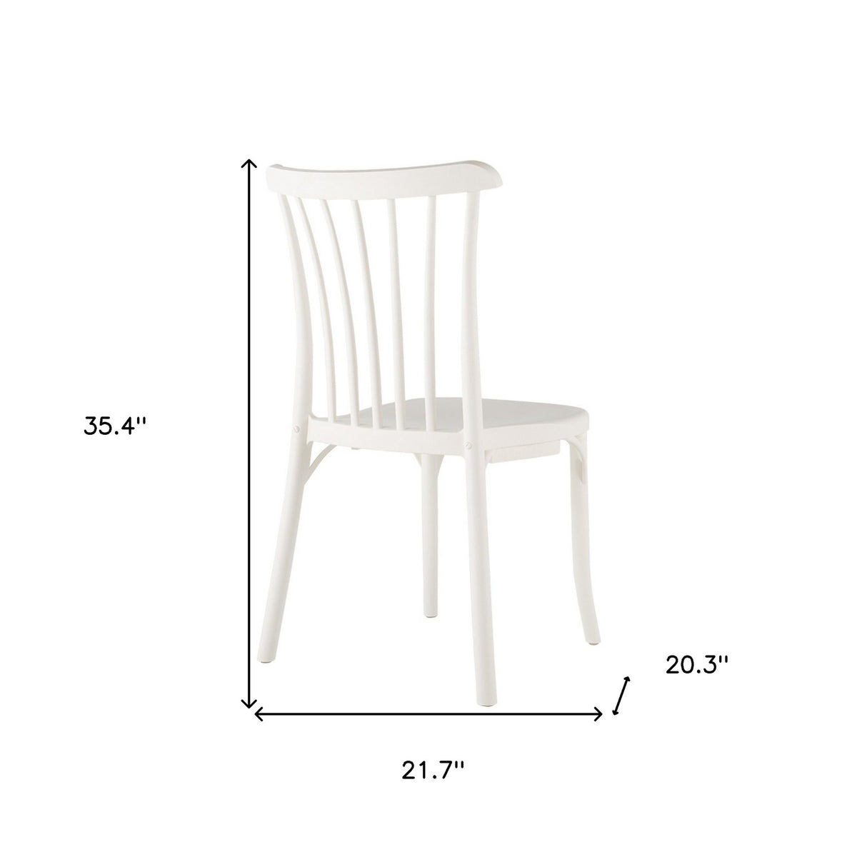 Set of Two White Heavy Duty Plastic Outdoor Stacking Dining Chairs