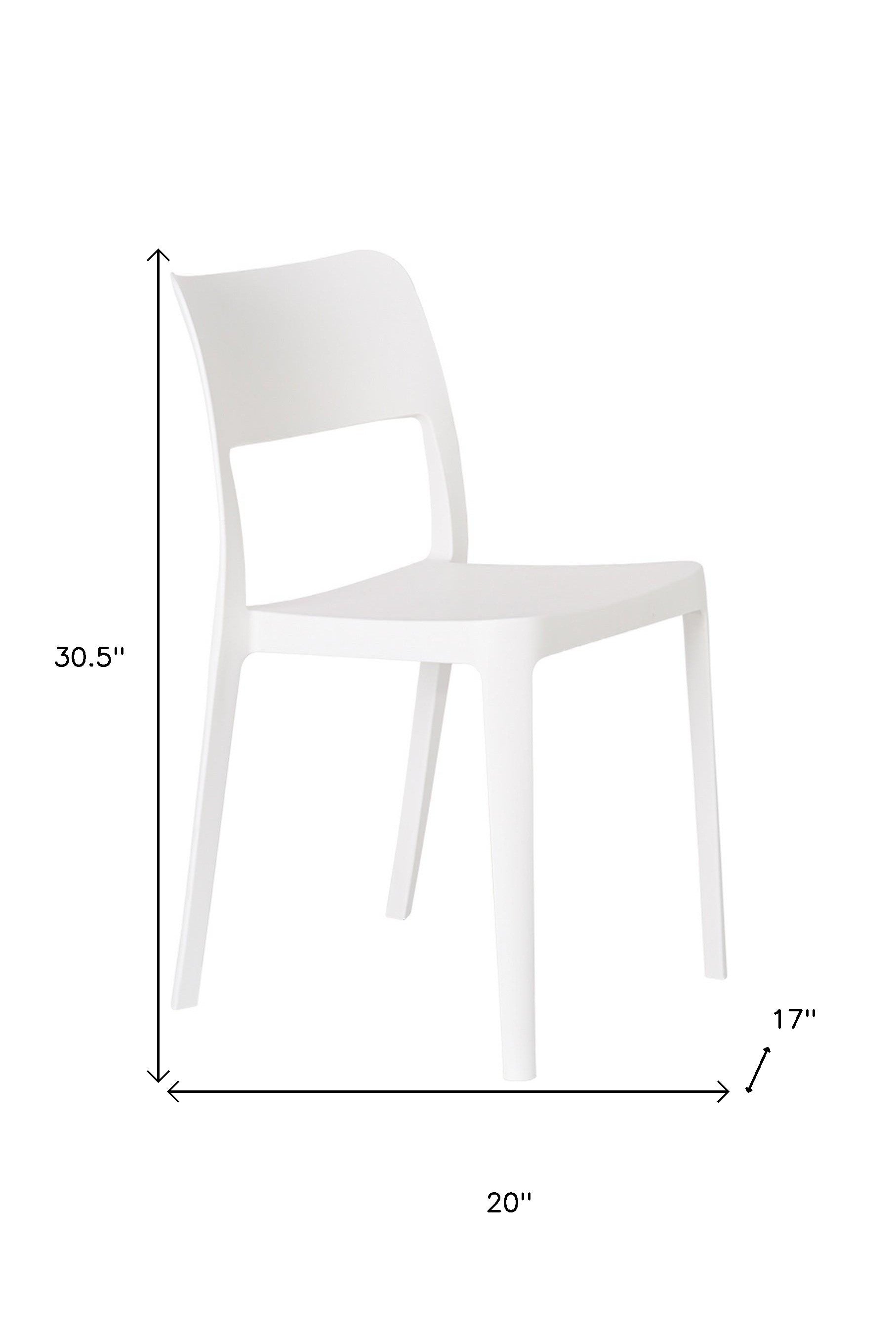 Set of Two White Heavy Duty Plastic Outdoor Stacking Accent Chairs
