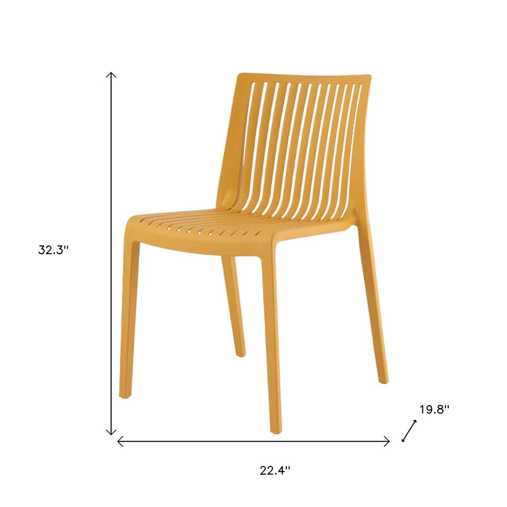 Set of Two Gold Heavy Duty Plastic Outdoor Stacking Accent Chairs