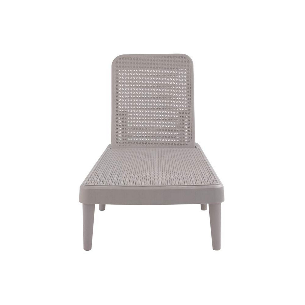 75" Taupe Heavy Duty Plastic Outdoor Stacking Chaise Lounge