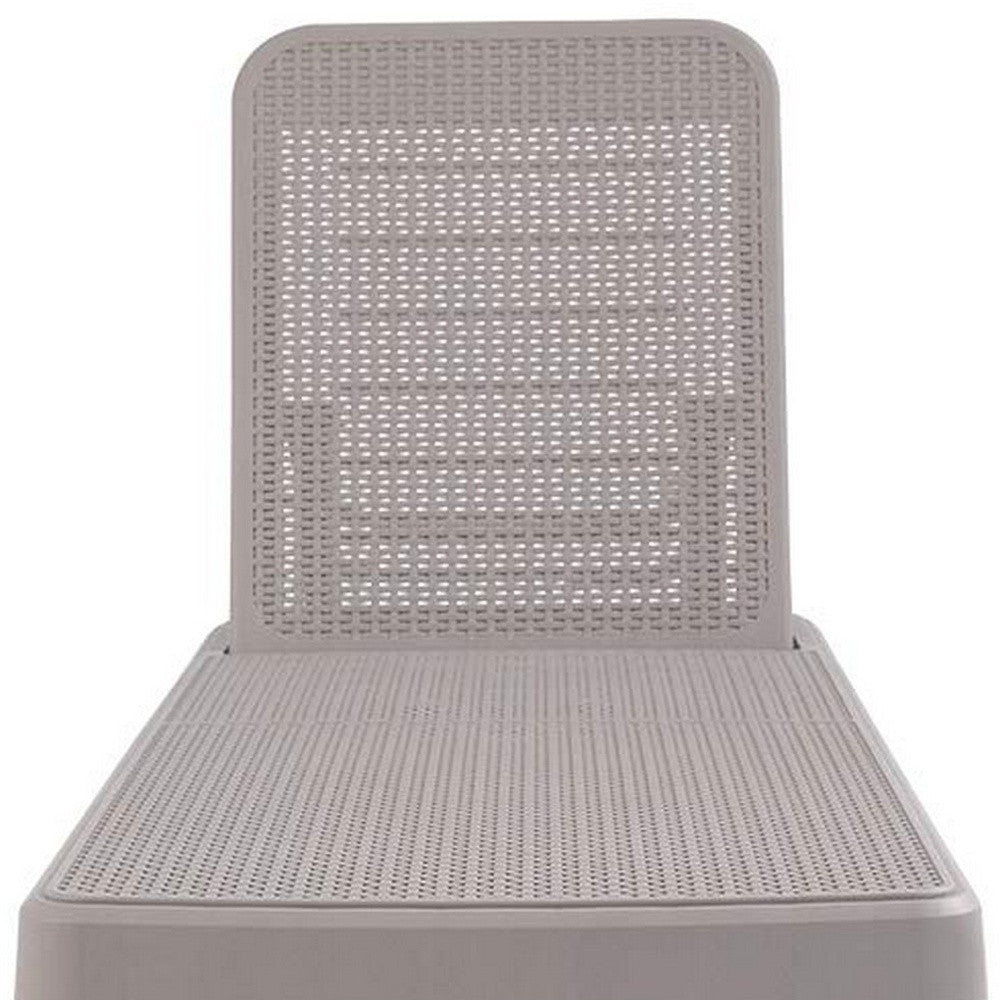 75" Taupe Heavy Duty Plastic Outdoor Stacking Chaise Lounge