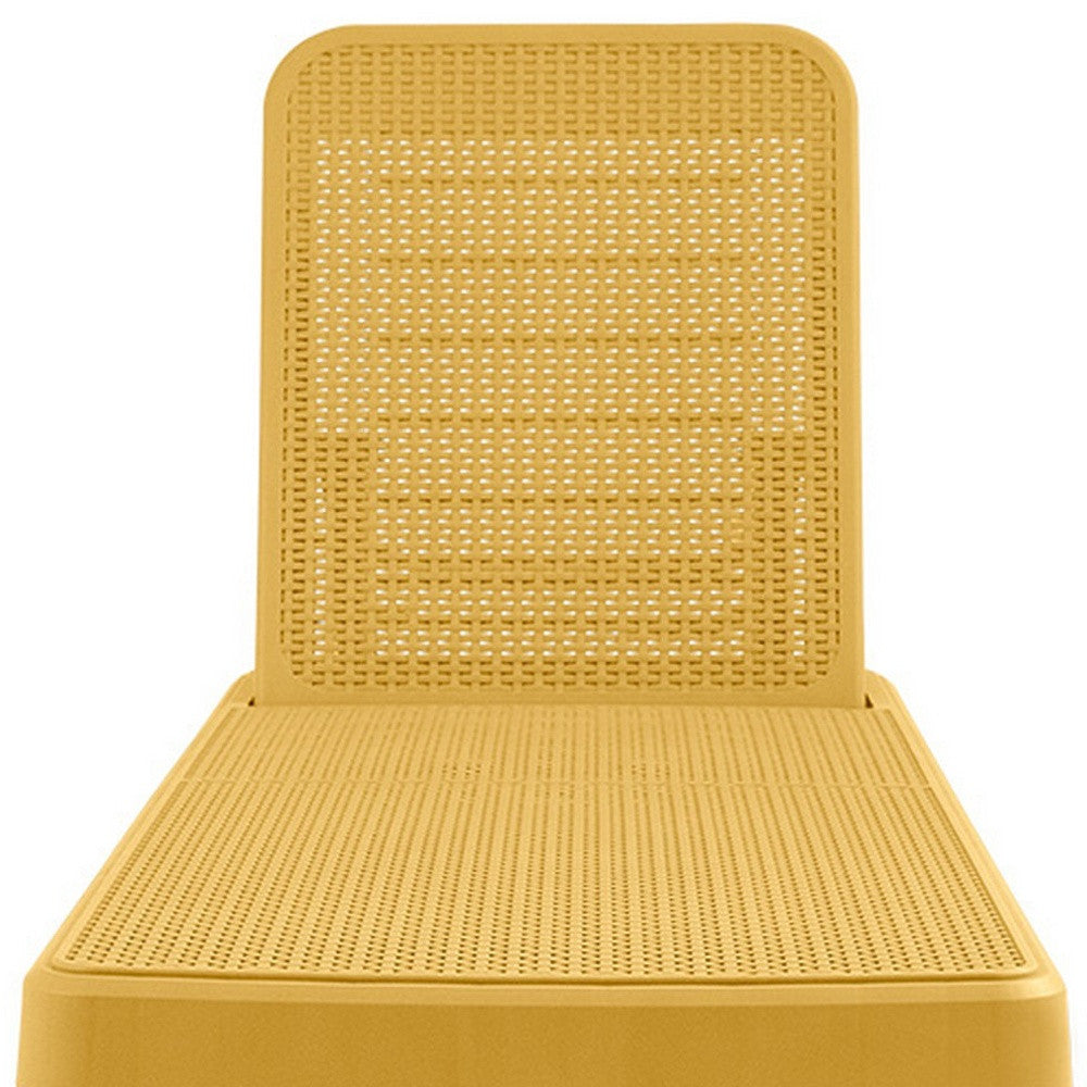 75" Gold Heavy Duty Plastic Outdoor Stacking Chaise Lounge