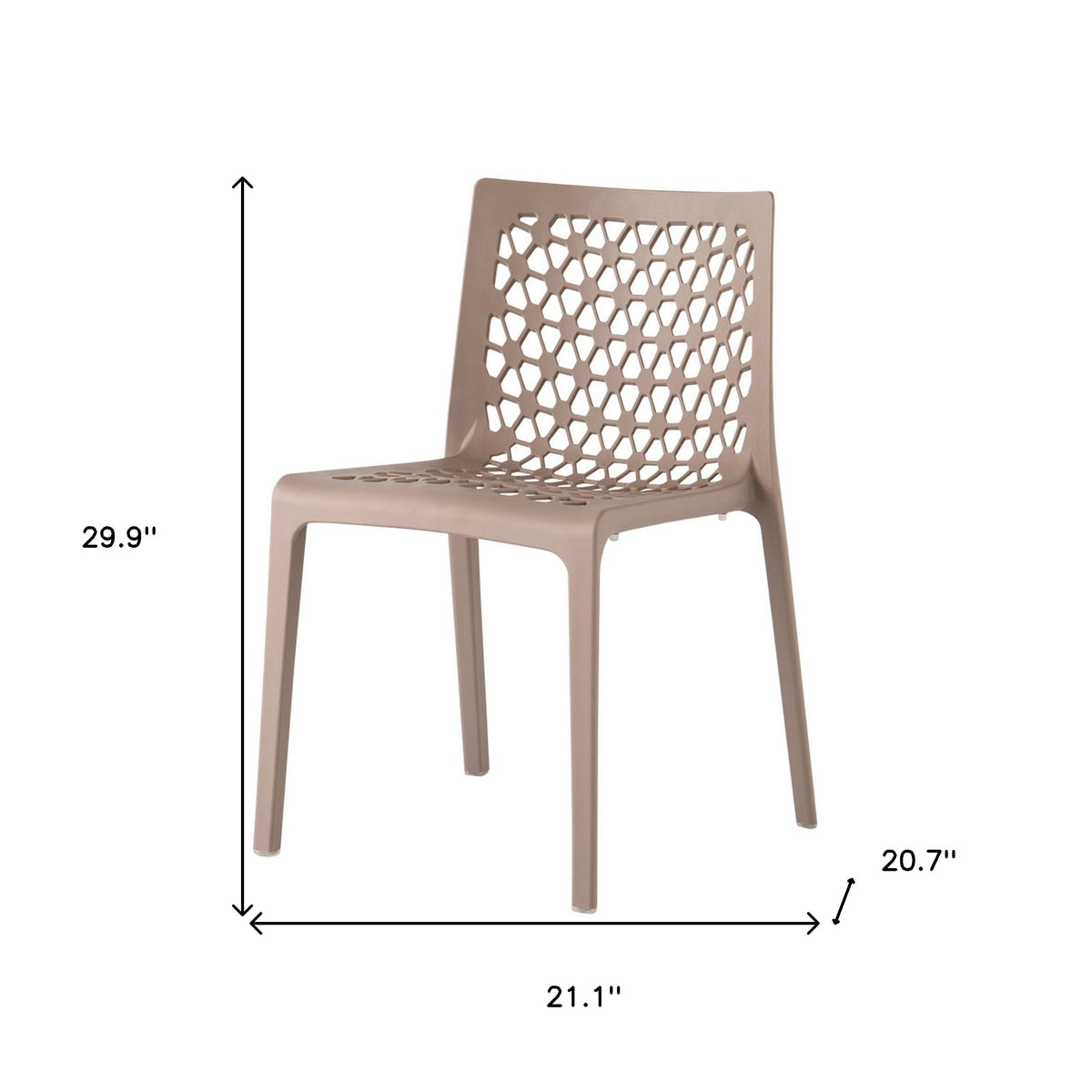 Set of Two Gray Heavy Duty Plastic Outdoor Stacking Dining Chairs