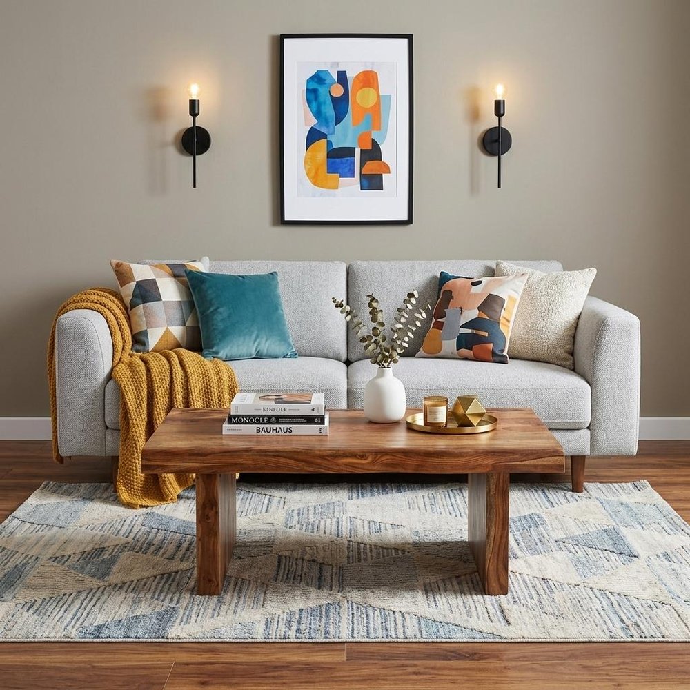 51" Brown Solid Wood Live Edge Coffee Table