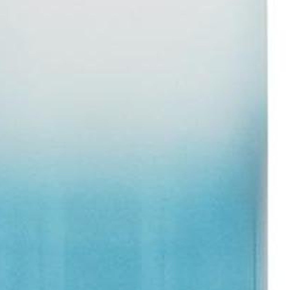 21" Blue White And Gold Ombre Glass And Aluminum Pedestal Table Vase