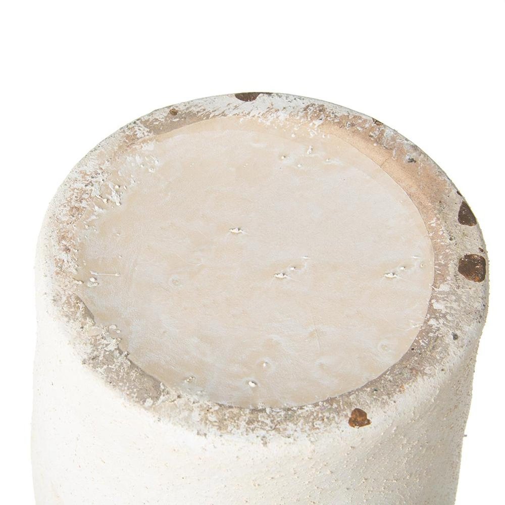 10" Brown And White Color Block Ceramic Round Jug Vase