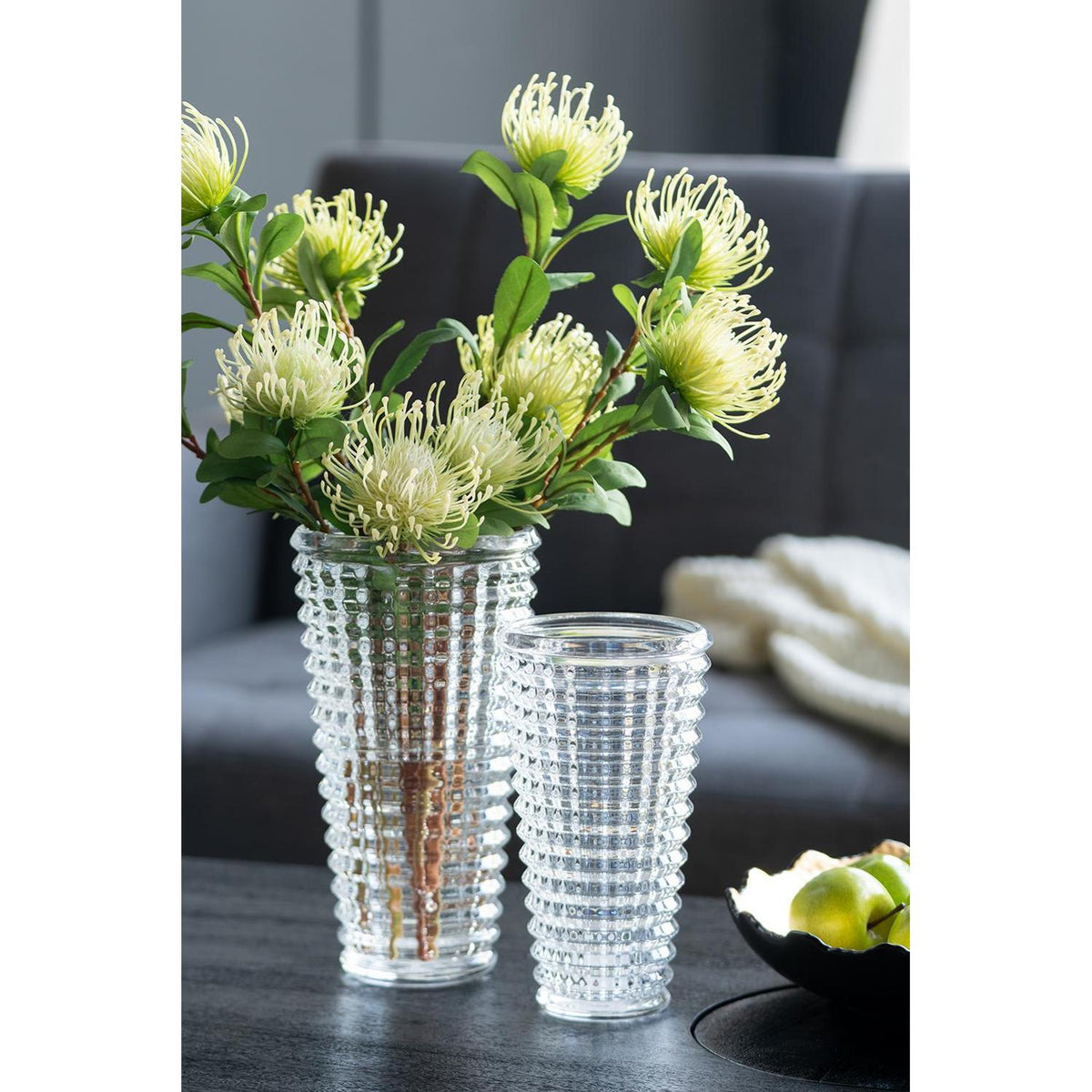 11" Clear Round Glass Table Vase