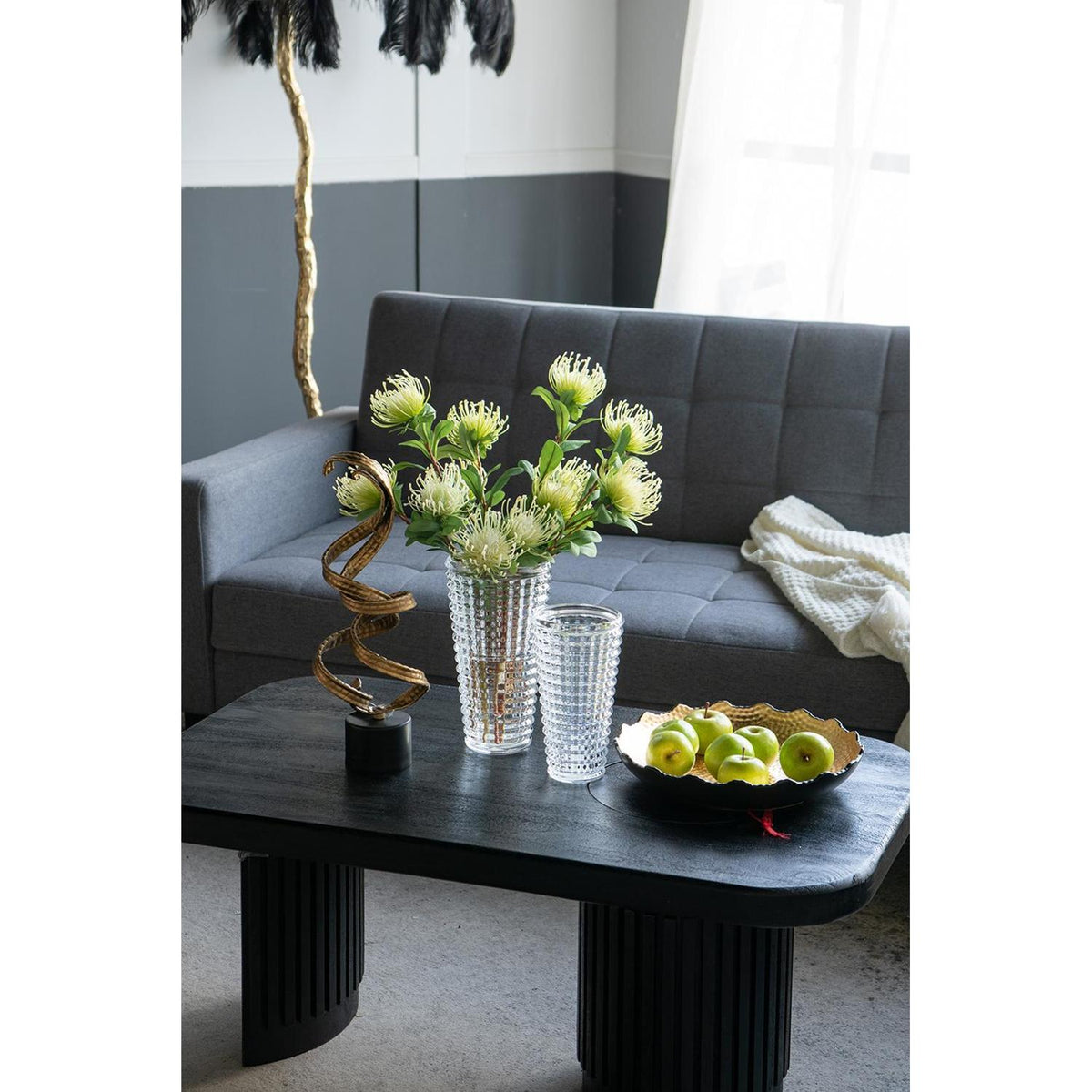 11" Clear Round Glass Table Vase