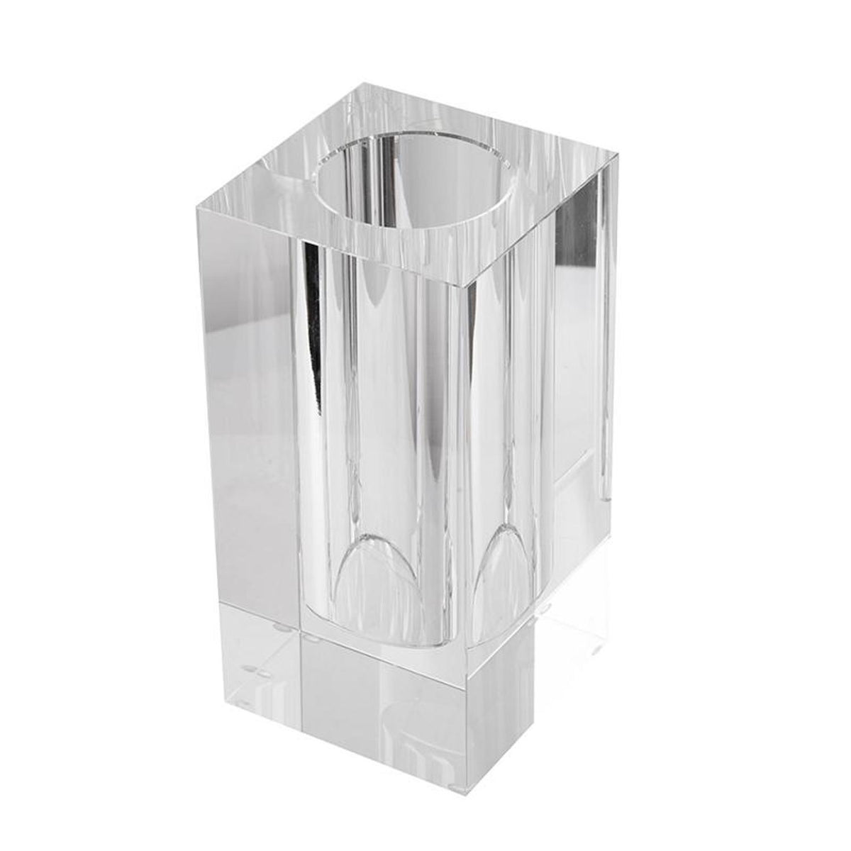 8" Clear Square Glass Table Vase