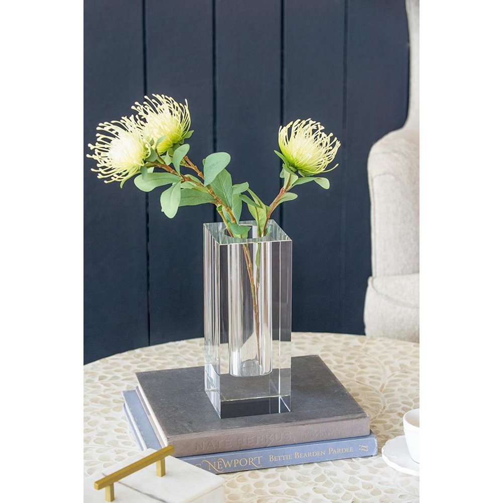 10" Clear Square Glass Table Vase