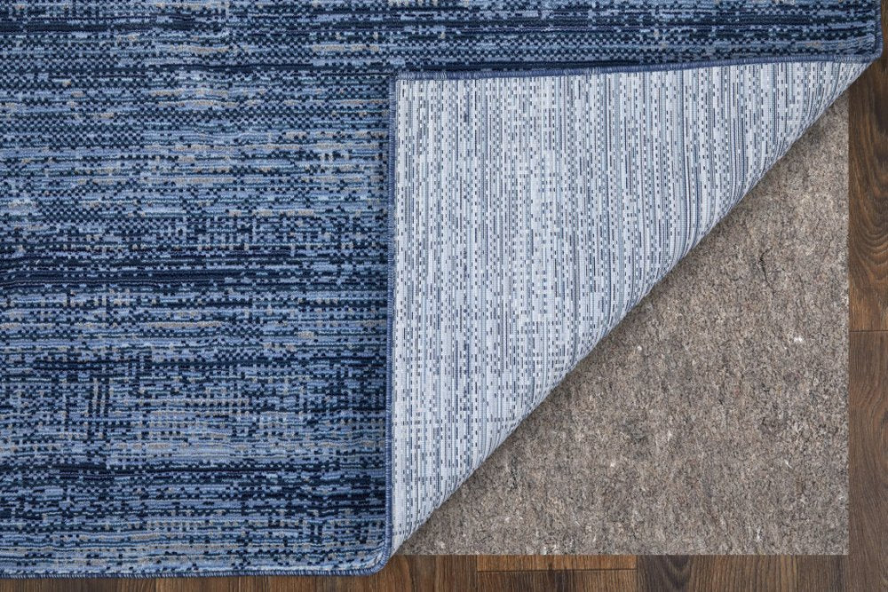 9' X 13' Blue and Gray Power Loom Area Rug
