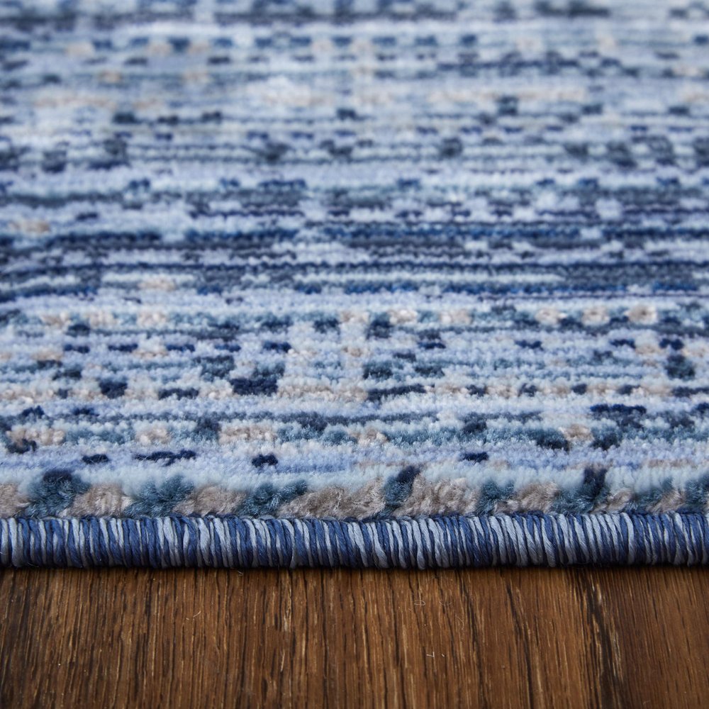 9' X 13' Blue and Gray Power Loom Area Rug