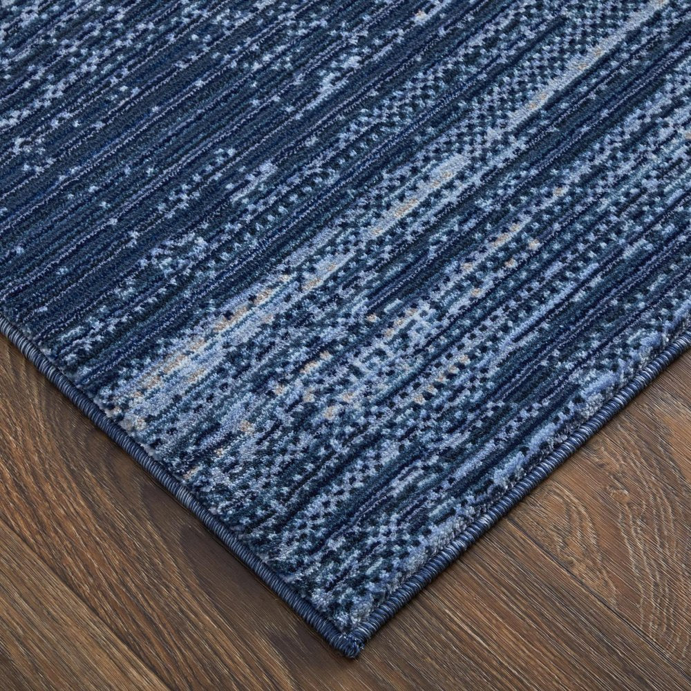 9' X 13' Blue and Gray Power Loom Area Rug