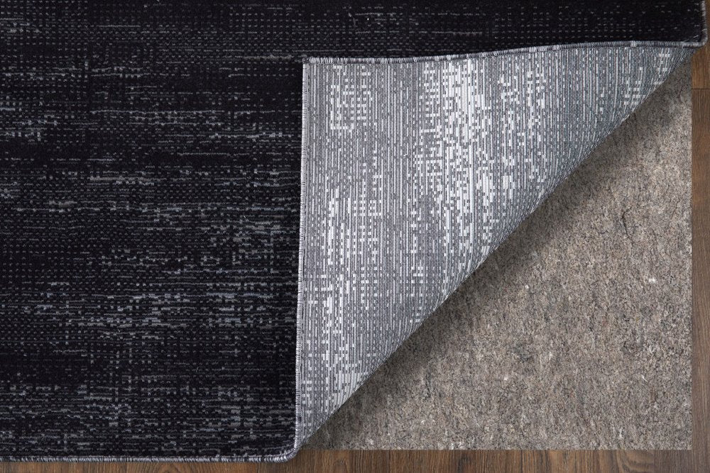 9' X 13' Black and Gray Power Loom Area Rug