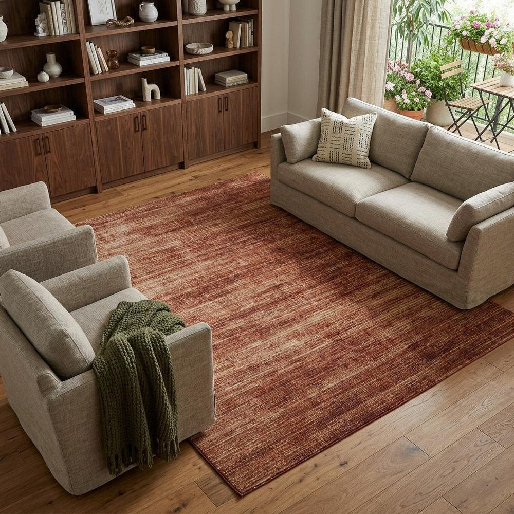 9' X 13' Tan and Brown Power Loom Area Rug