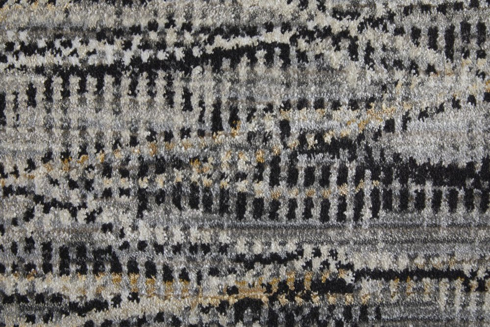 9' X 13' Gray Ivory and Tan Abstract Power Loom Area Rug