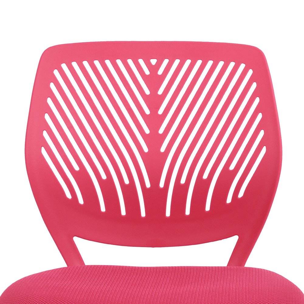 Baby Pink and White Adjustable Height Swivel Rolling Office Chair