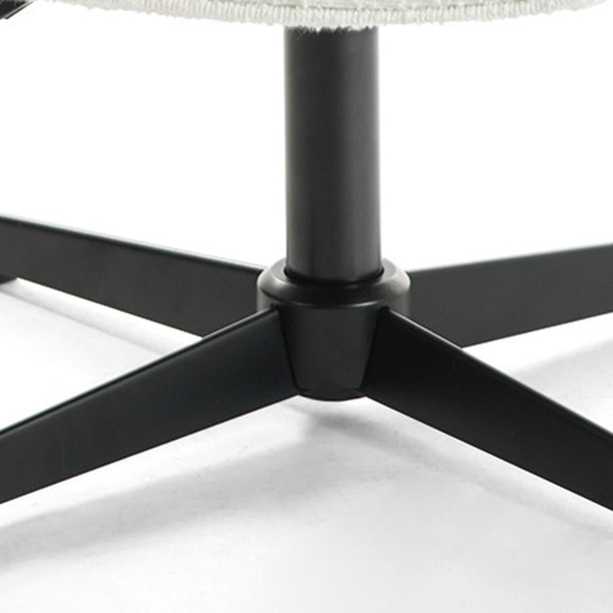 Off White and Black Boucle Adjustable Height Swivel Executive Office Chair