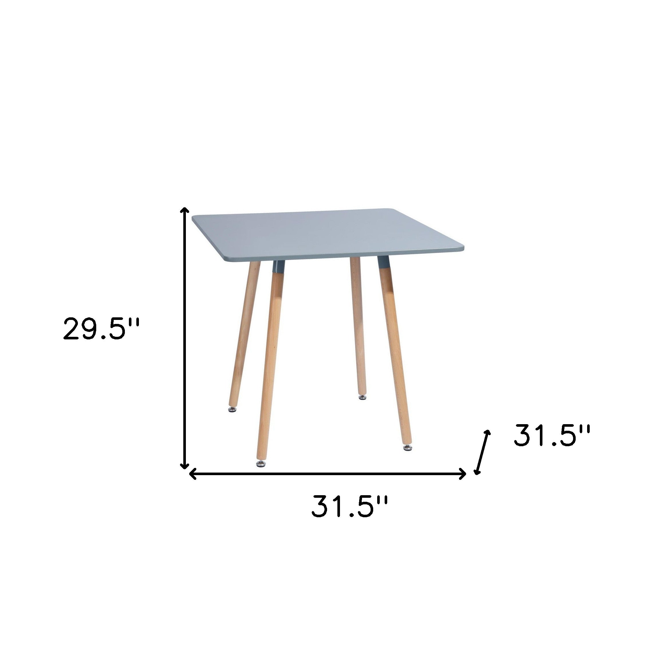 32" Gray and Natural Wood Square Dining Table